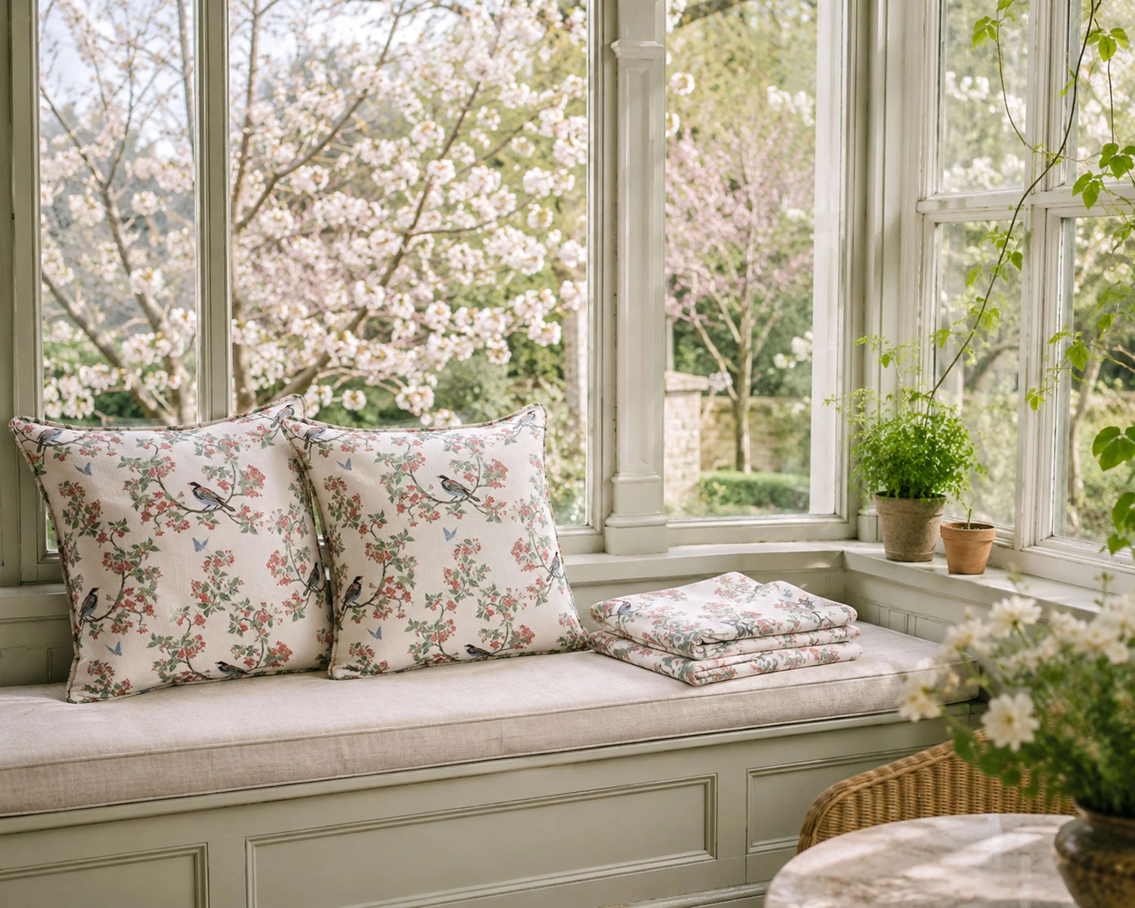 Cushions Bird in Blossom Sunroom.jpg
