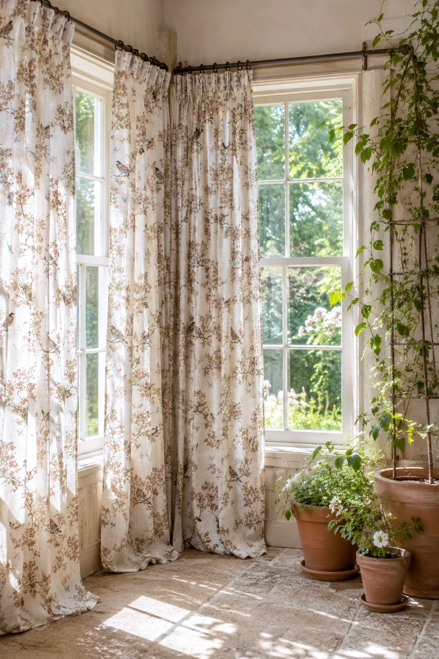 Textiles Bird in Blosson Curtain garden room.jpg