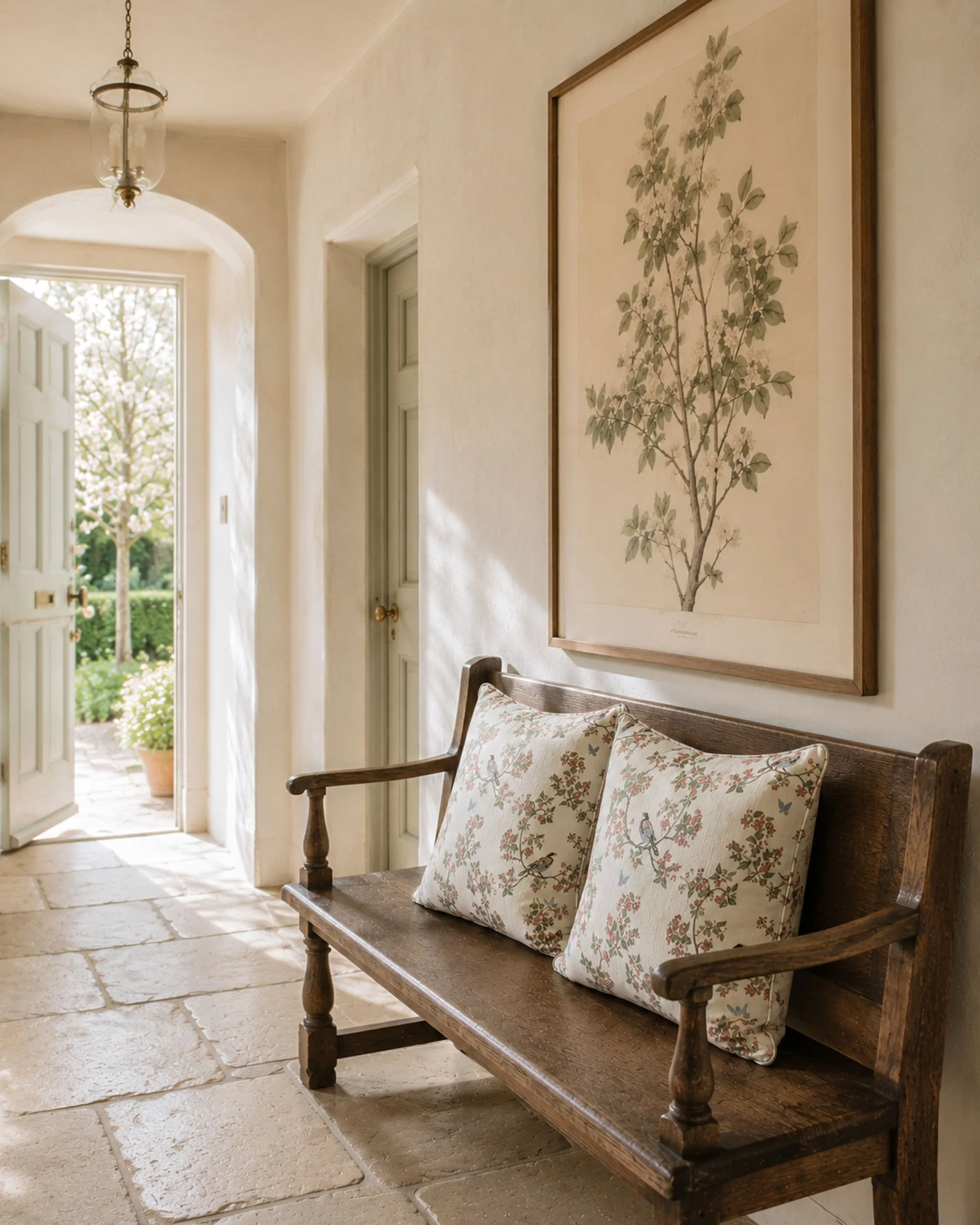 Cushions Bird in Blossom hallway.jpg