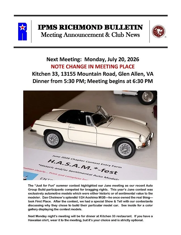 Notification about the IPMS Richmond meeting.