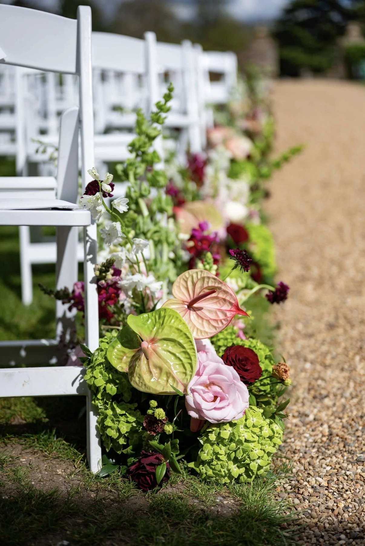 Modern aisle flowers