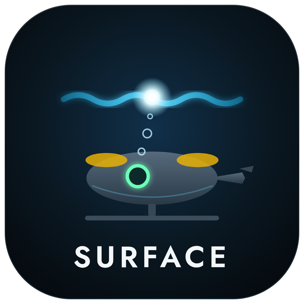 Illustration of a helicopter with a sensor above it detecting a surface, with label 'Surface' underneath.