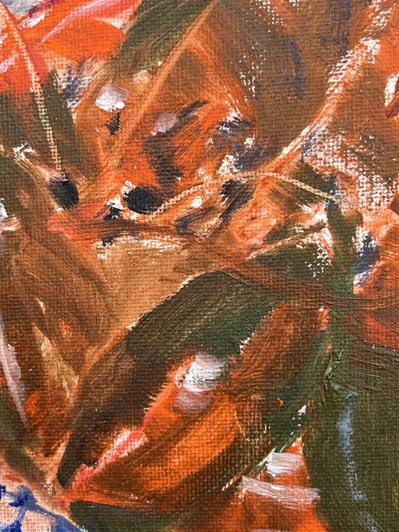 Dibble, Alison C._2020_Lobster dinner, oil on panel 11 x 14 inches_detail4_1040p.jpg