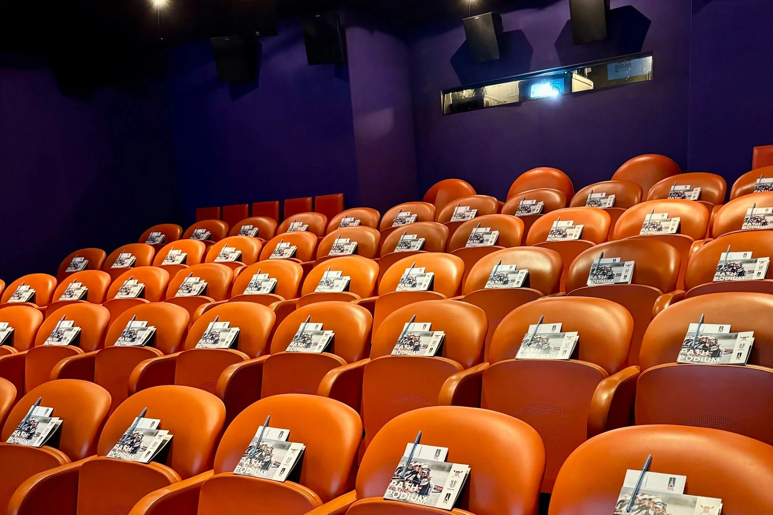 Film screening at a theater in the Crosby Street Hotel, produced by JKM Events.