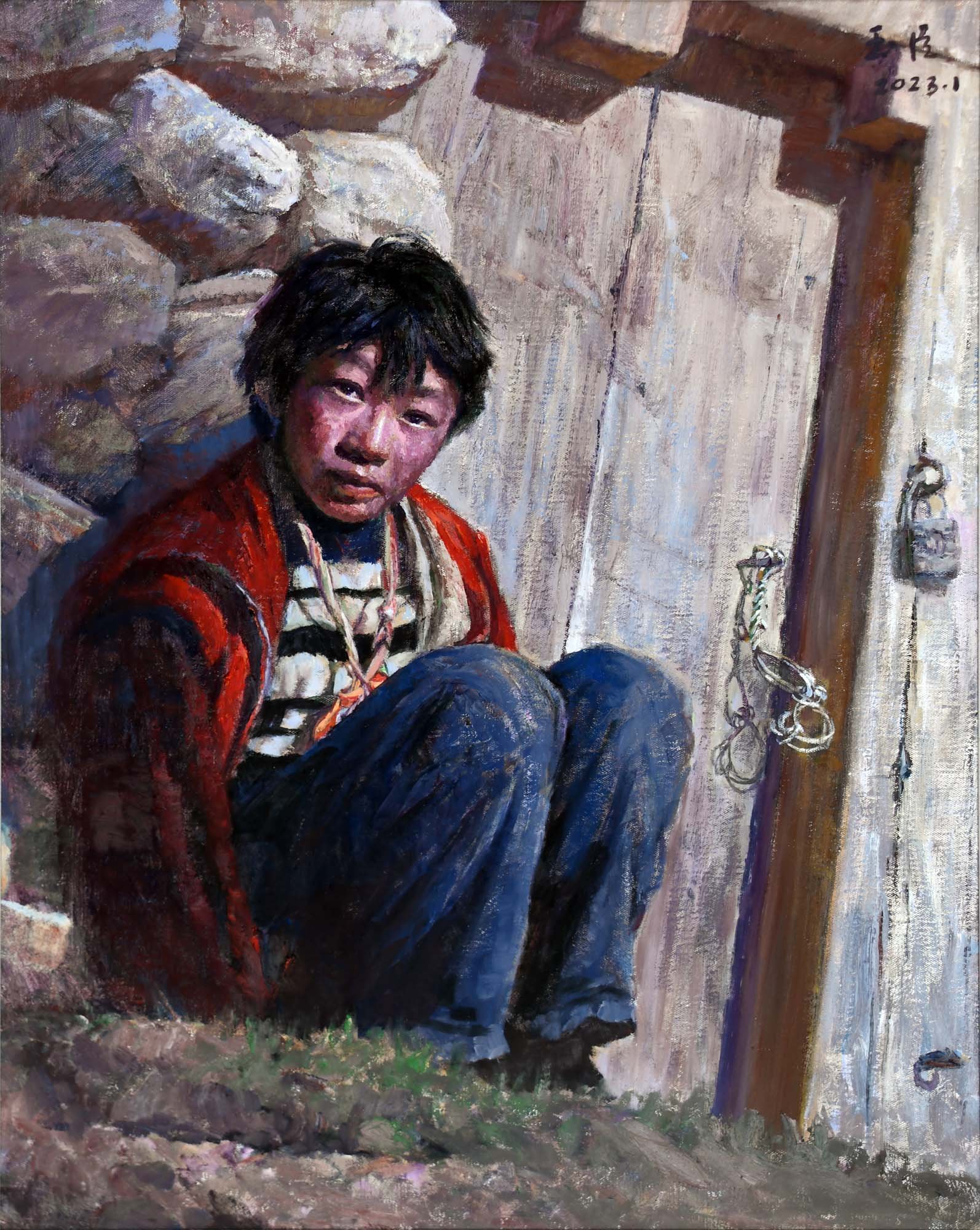 "Enfance" Peinture à l'huile 100×80cm, 2023