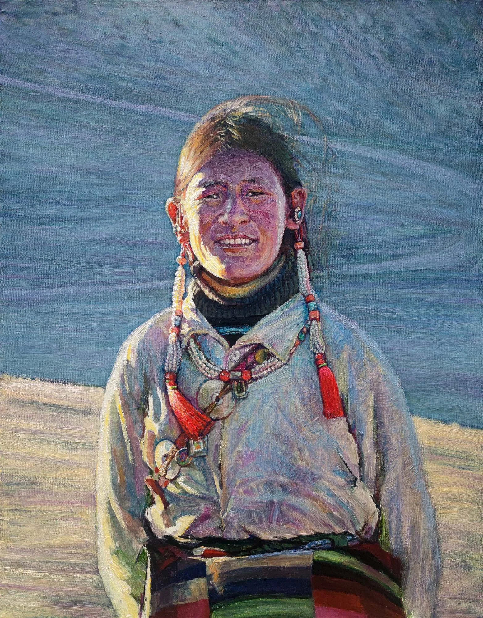 "Style tibétain de la montagne sacrée" 100×80cm, 2024