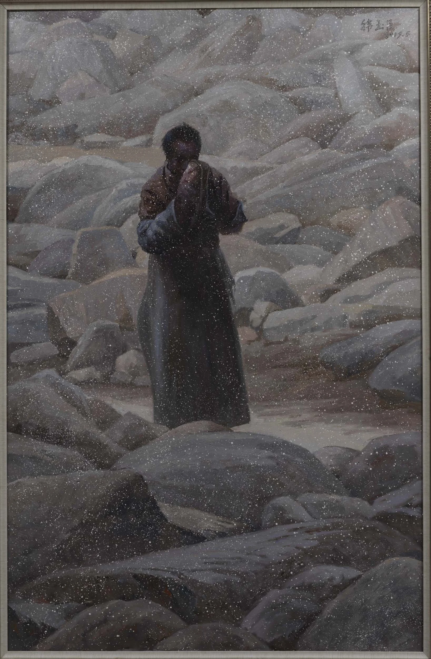 Transfert en montagne, huile sur toile, 2019