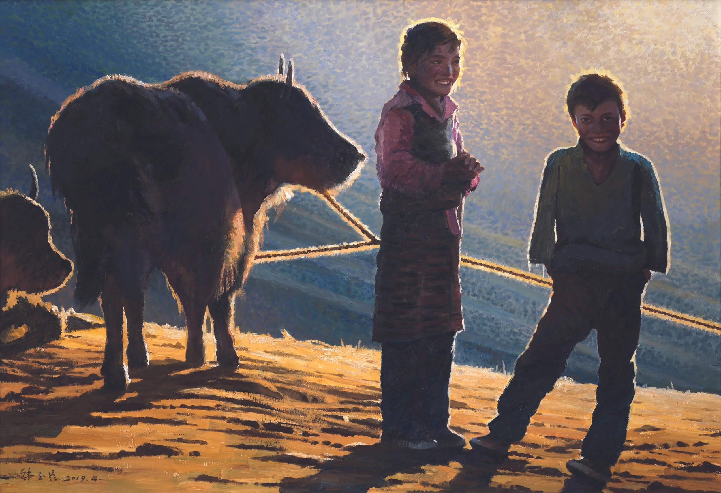 Enfance dorée, huile sur toile, 2019