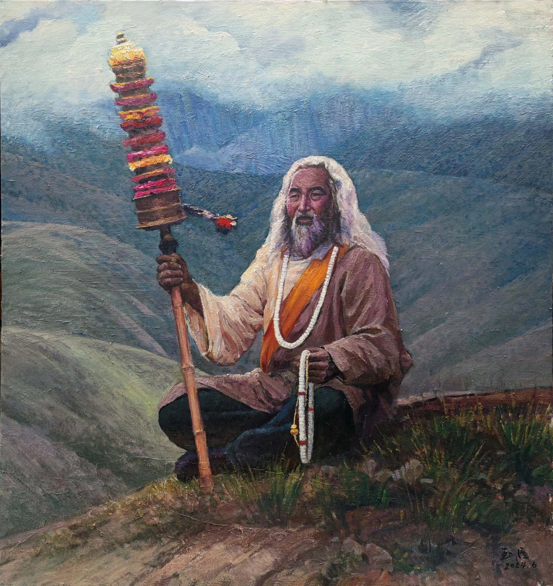 "Esprit immortel et ossature" 156×146cm, 2024