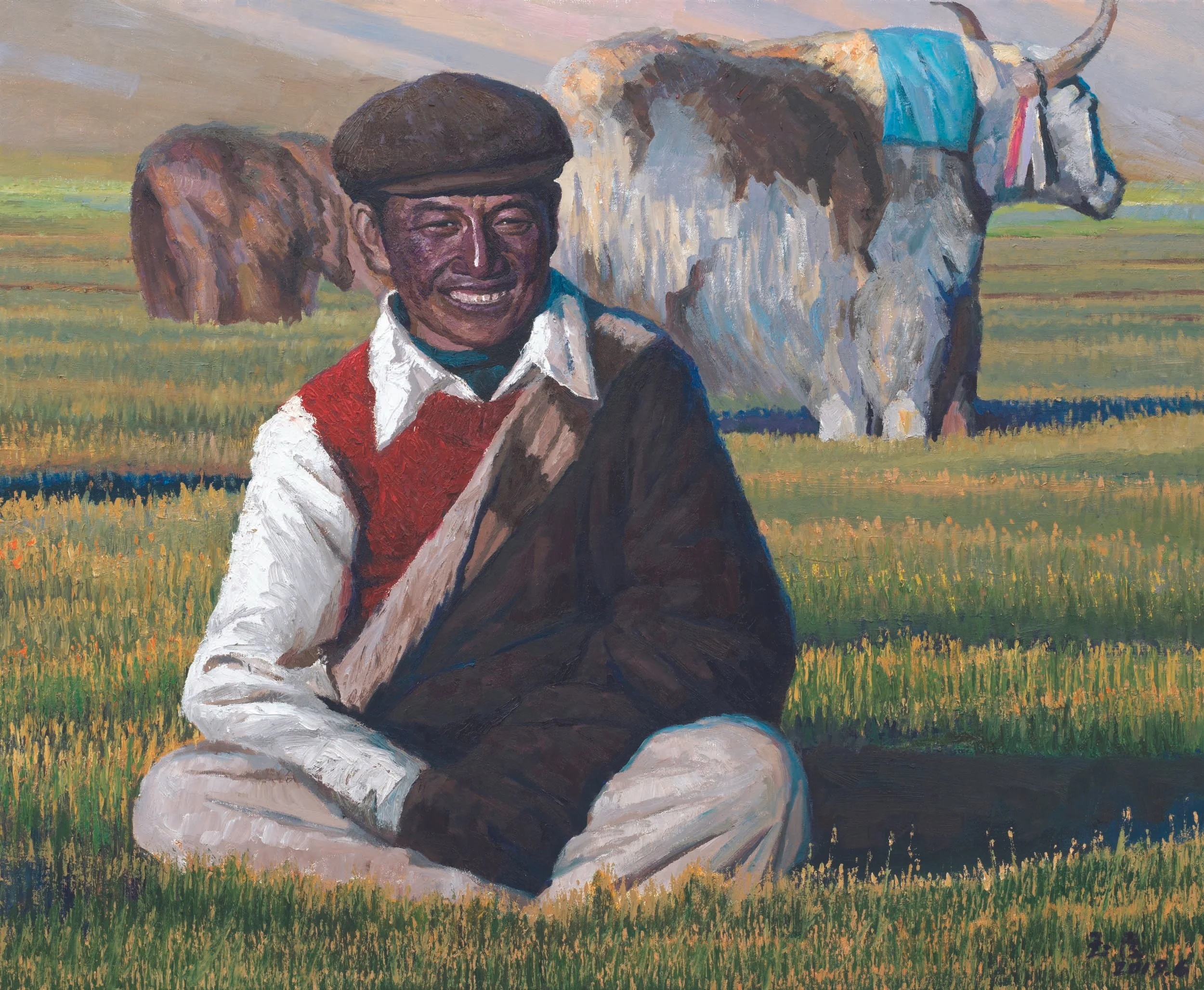 Kham Tenzin, huile sur toile, 107×130cm, 2019