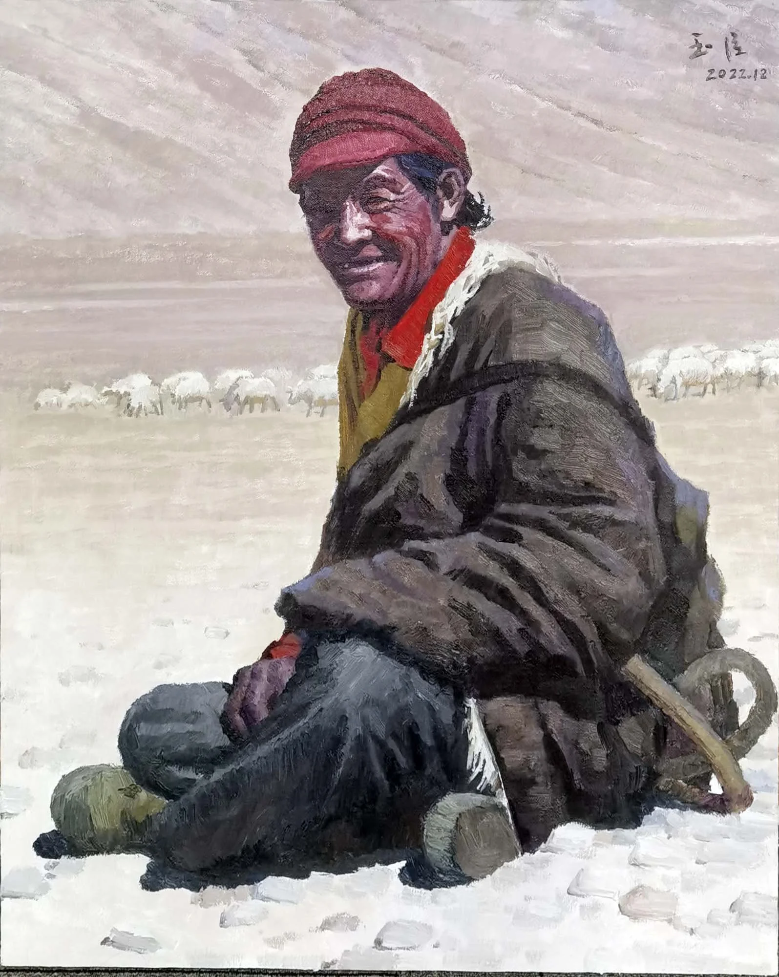 "Vieux berger d'Ali" 100×80cm, 2022