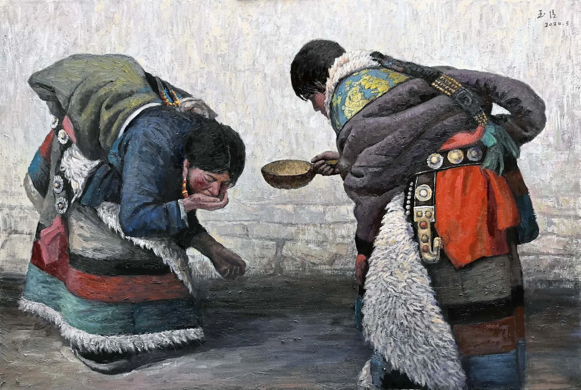 "Purification par l'eau sacrée" 120×180cm, 2024