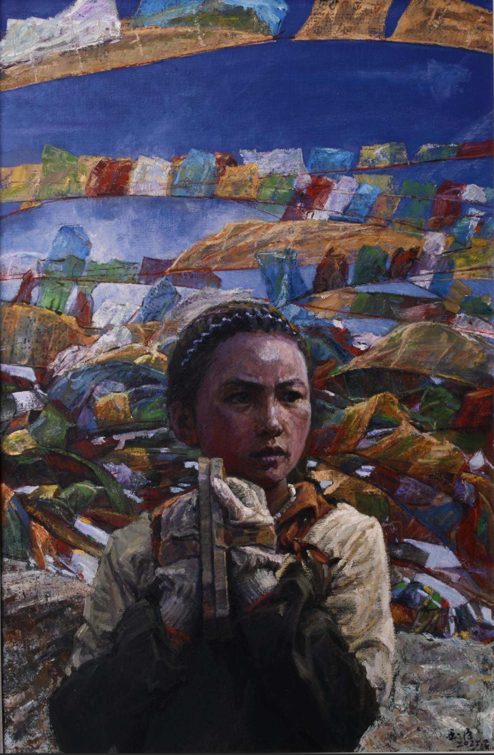 Le Sacré-Cœur Tianzhao, huile sur toile, 130×85cm, 2022 (collection of the State Russian Museum, Mikhailovsky Palace)