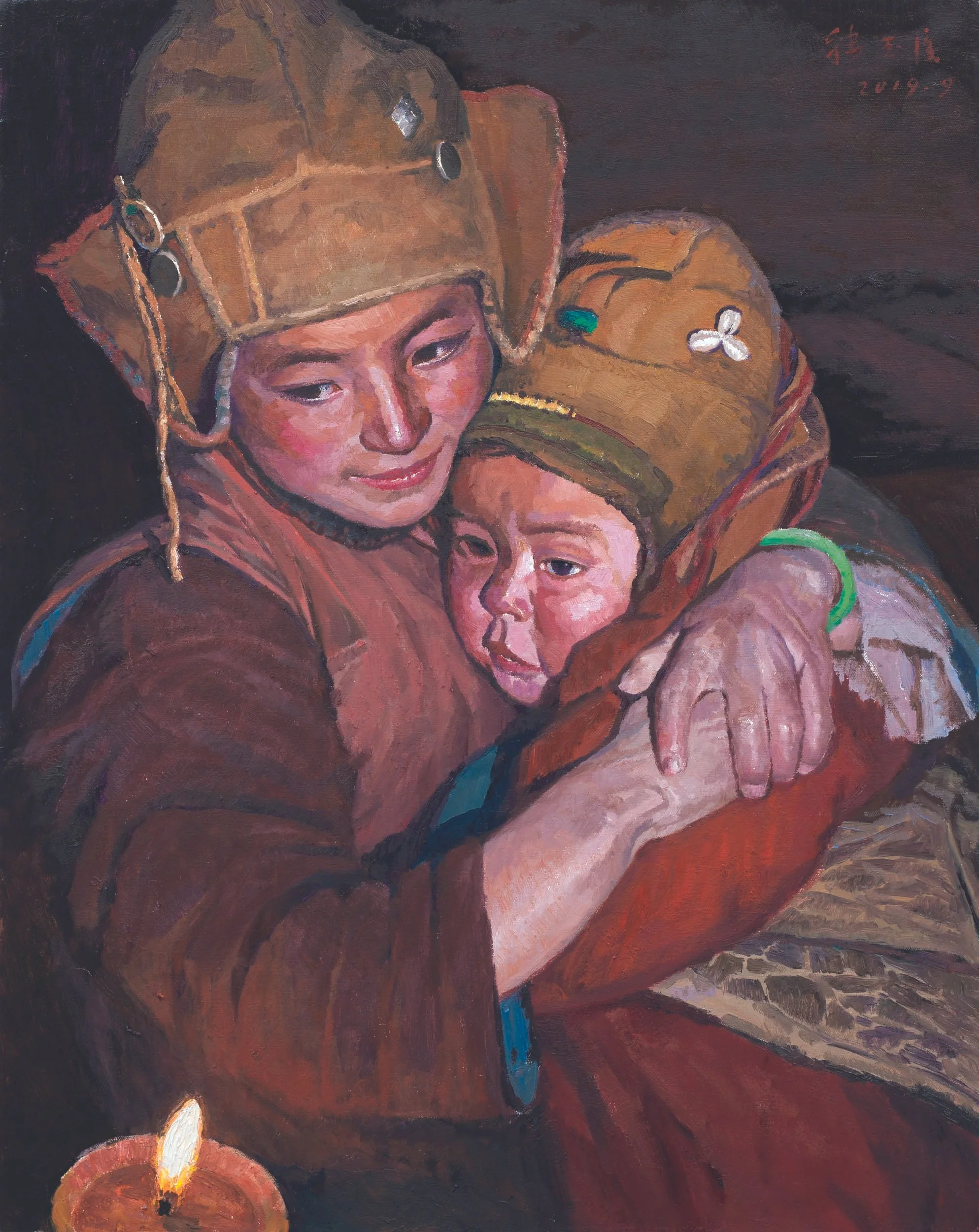 A la chandelle, 100×80cm, huile sur toile, 2019