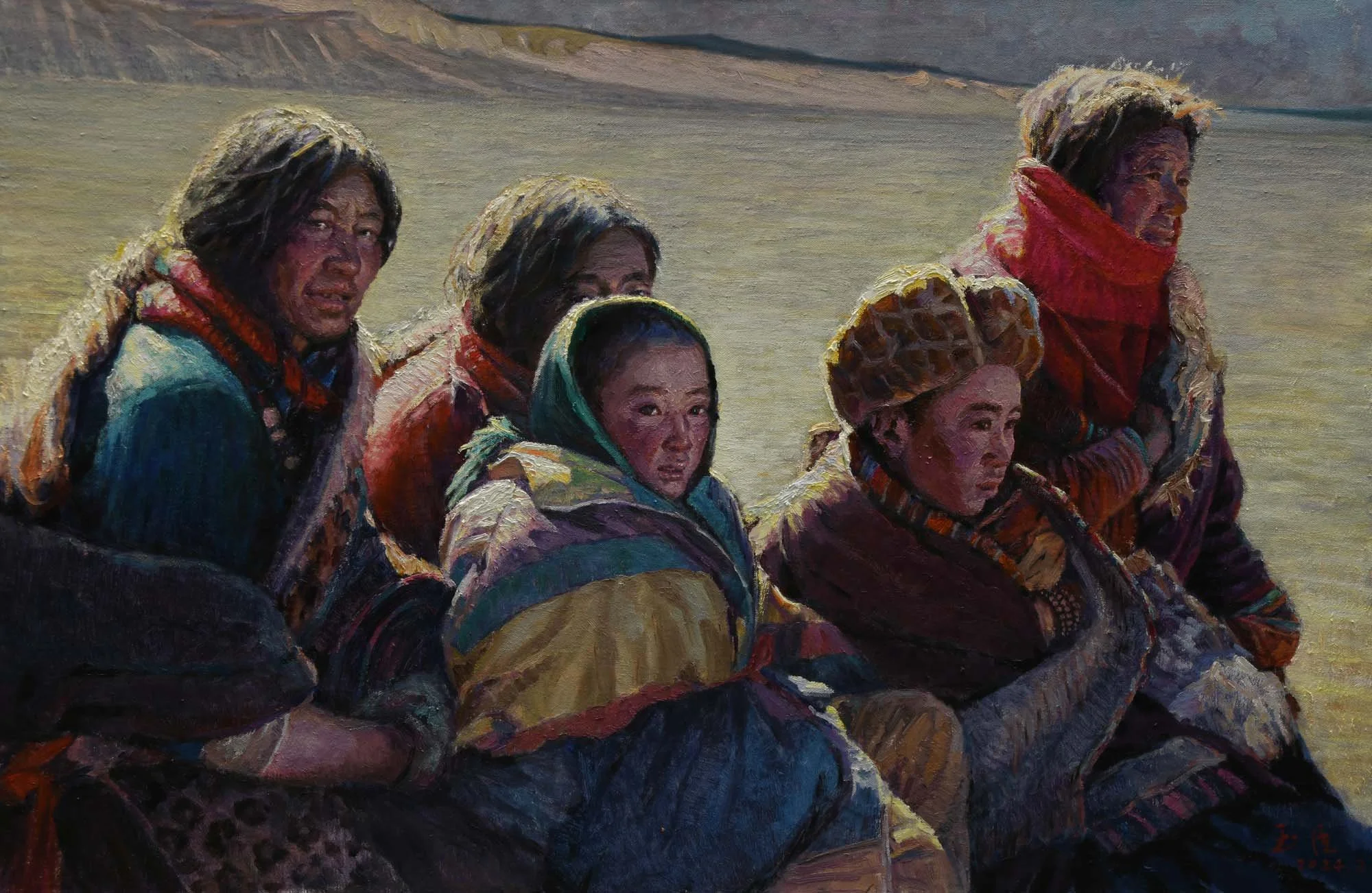 "Les habitants du sud du Gansu" 85×130cm, 2024