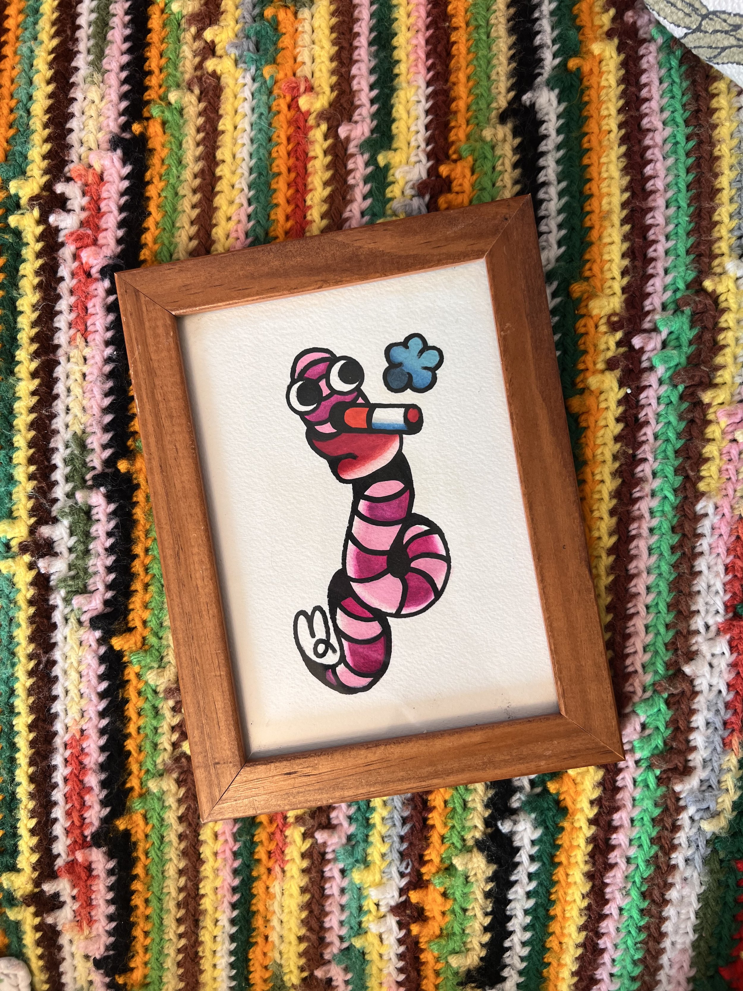This Worm Smokes Menthols Painting