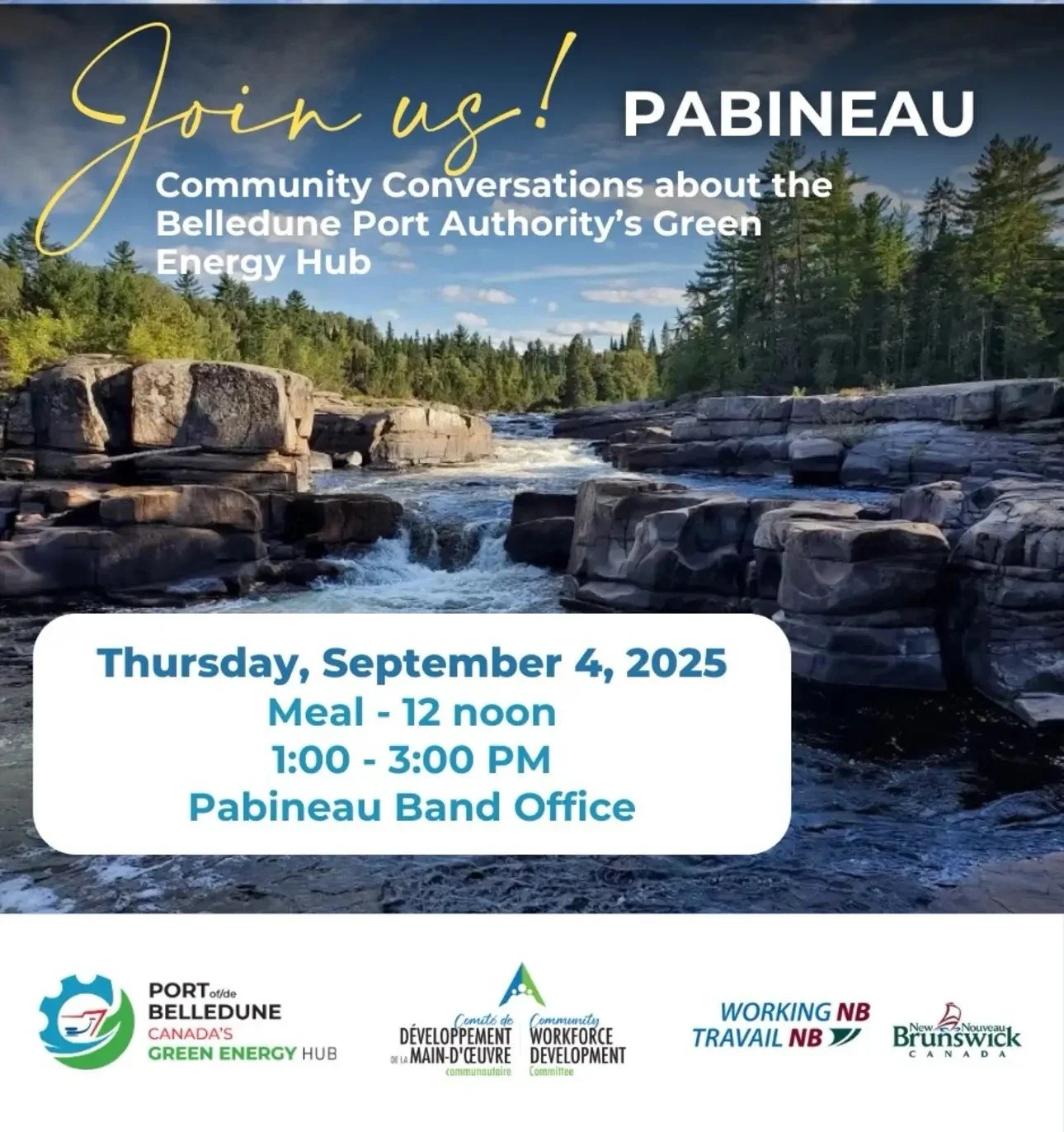 Join us Today for the Community Conversations about the Belledune Port Authority's Green
