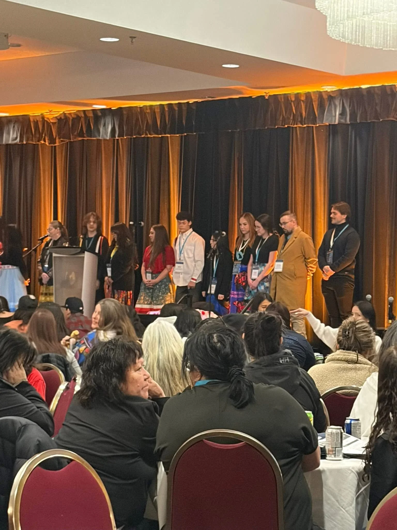 Students and educators from Oinpegitjoig (Pabineau First Nation) attending the 2026 Wabanaki Languages Gathering in Fredericton focused on youth language revitalization.