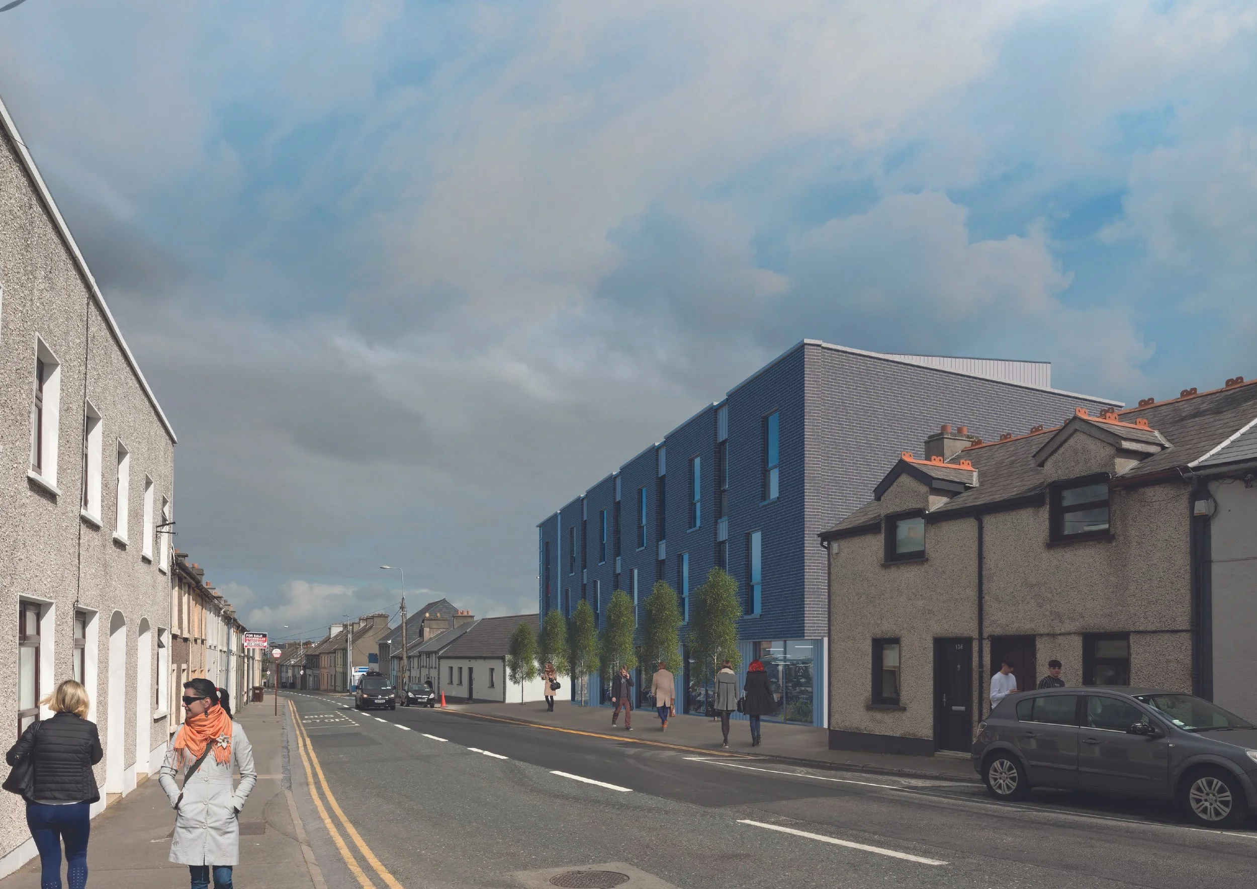 Street view of Bohermore Hostel Development