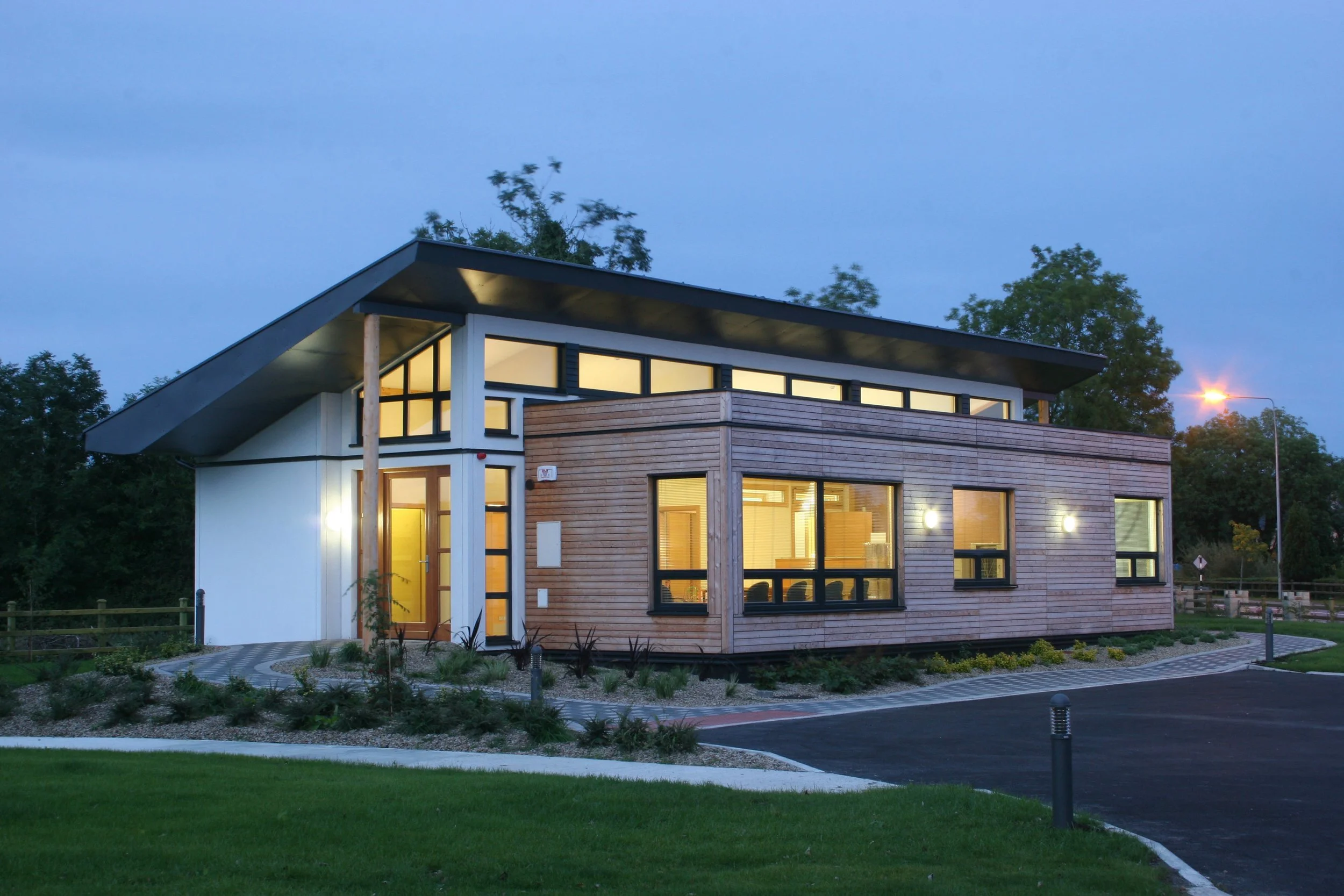 Darkness outside and light on inside Dromod Primary Care Centre