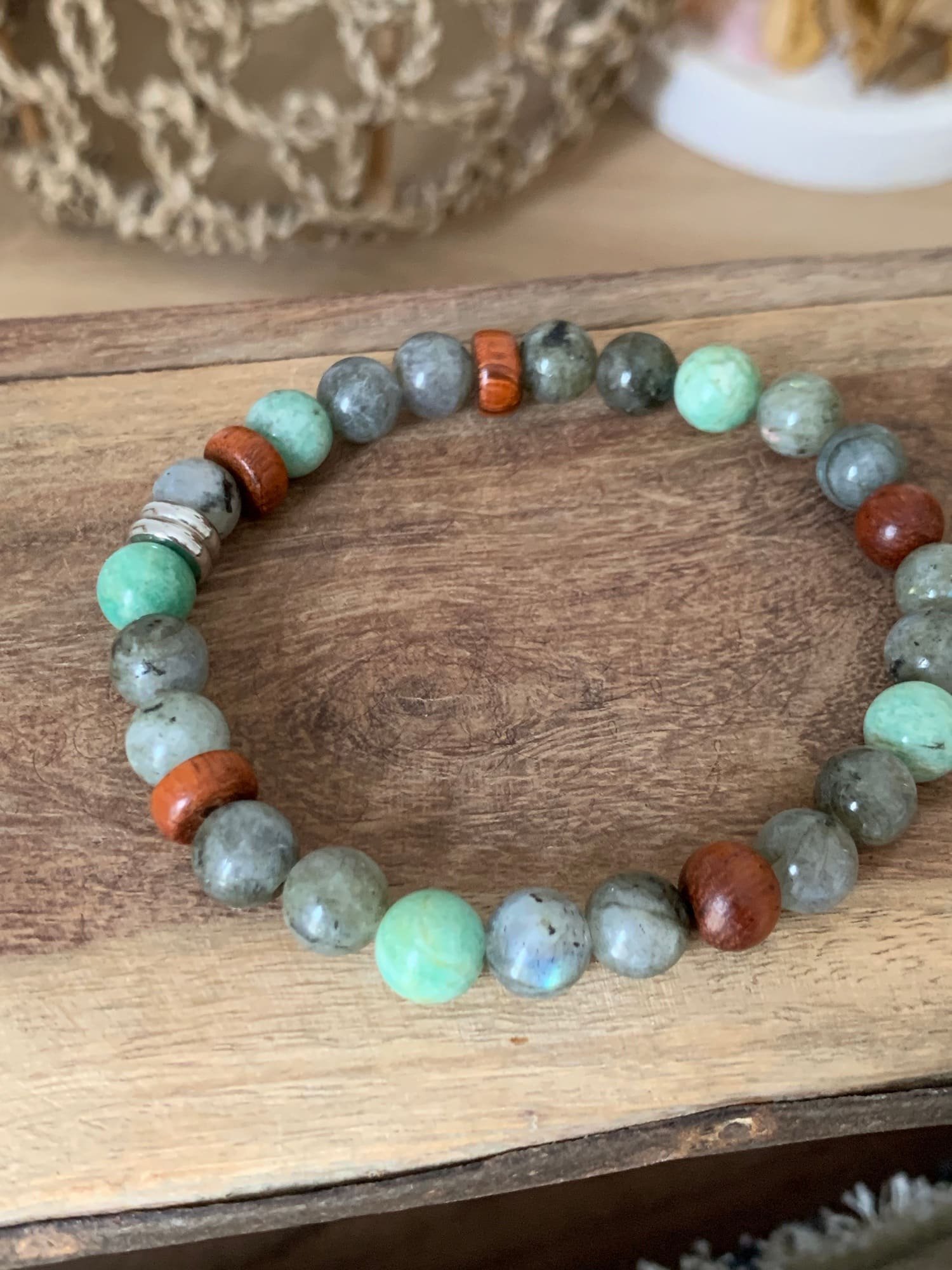 Bracelet homme Labradorite - Amazonite
