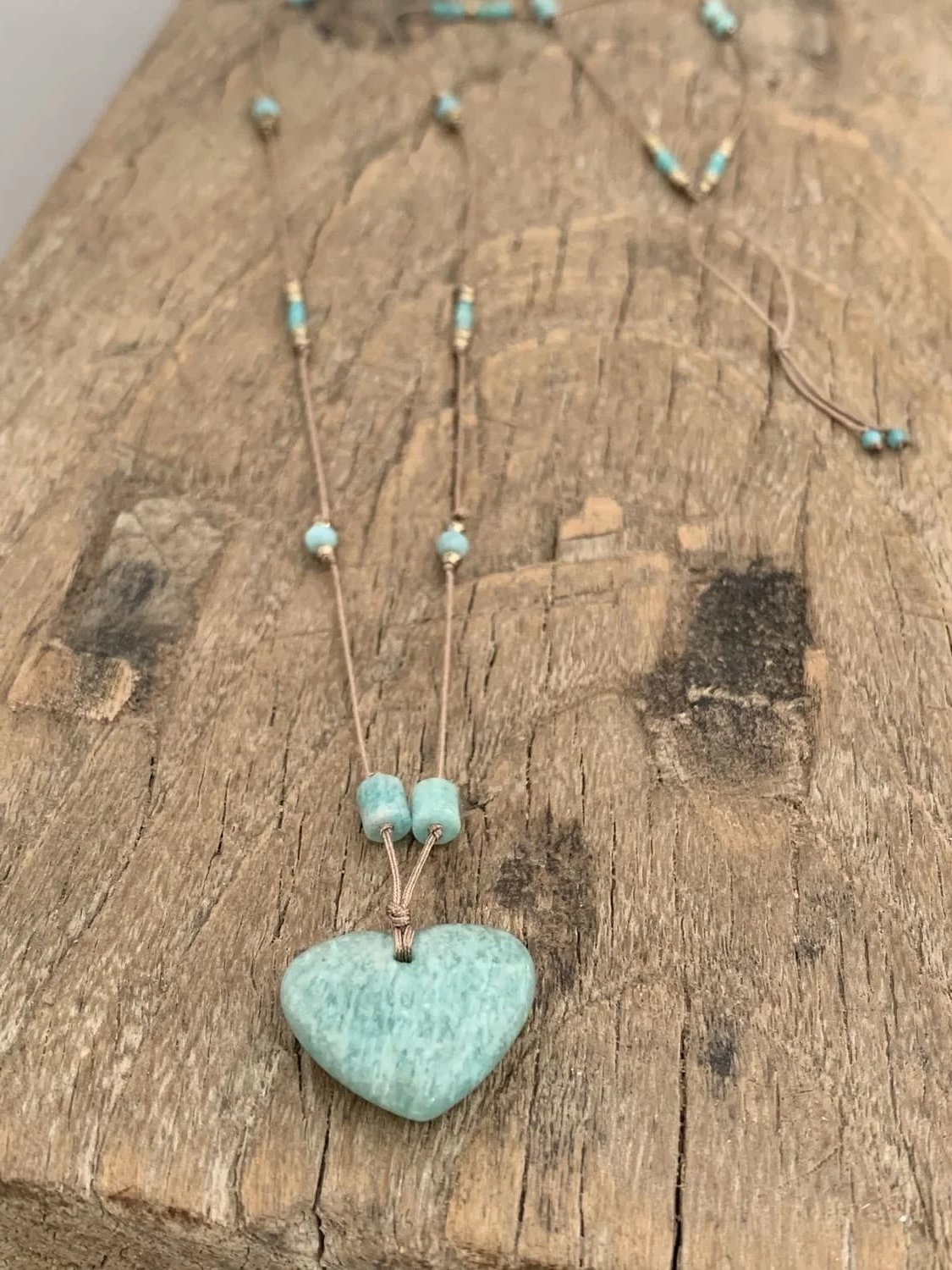 Sautoir bohème en Amazonite