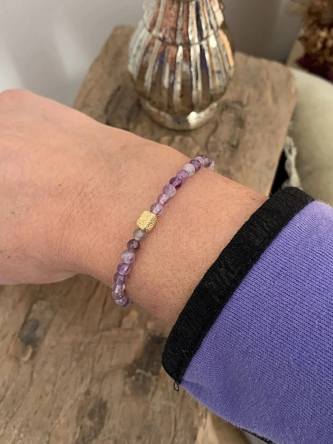Bracelet en pierres naturelles  Amethyste