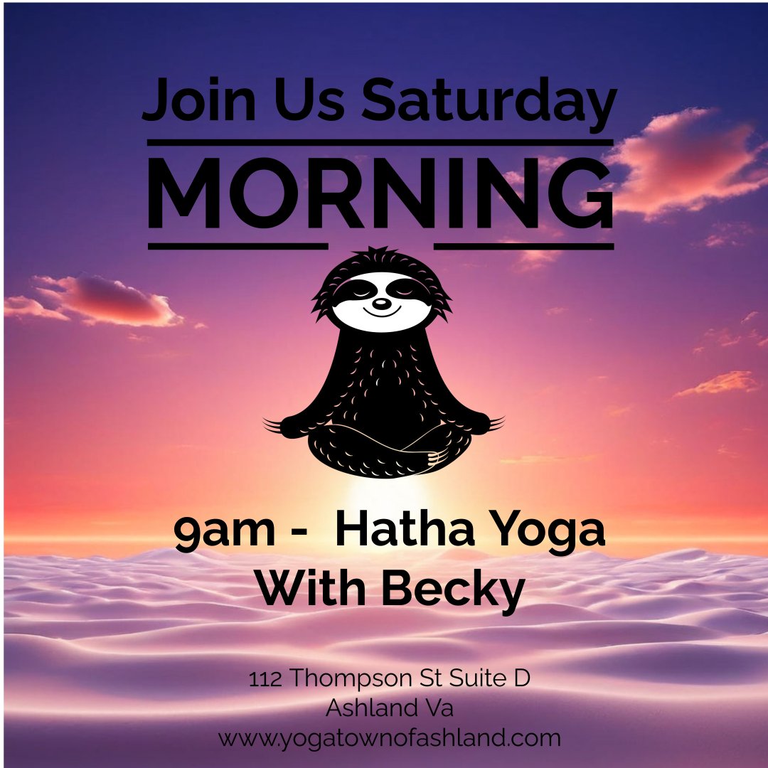 Start your weekend morning with us tomorrow! 9am Hatha Yoga with Becky! 🧘🏽&zwj;♀️❤️🧘🏽&zwj;♂️#yogatownofashland #ashlandva #SaturdayMotivation #thingstodorva #yoga #hanovercountyva #hanoverva #smalltownlife #yogalife #local #supportlocal #hatha #p