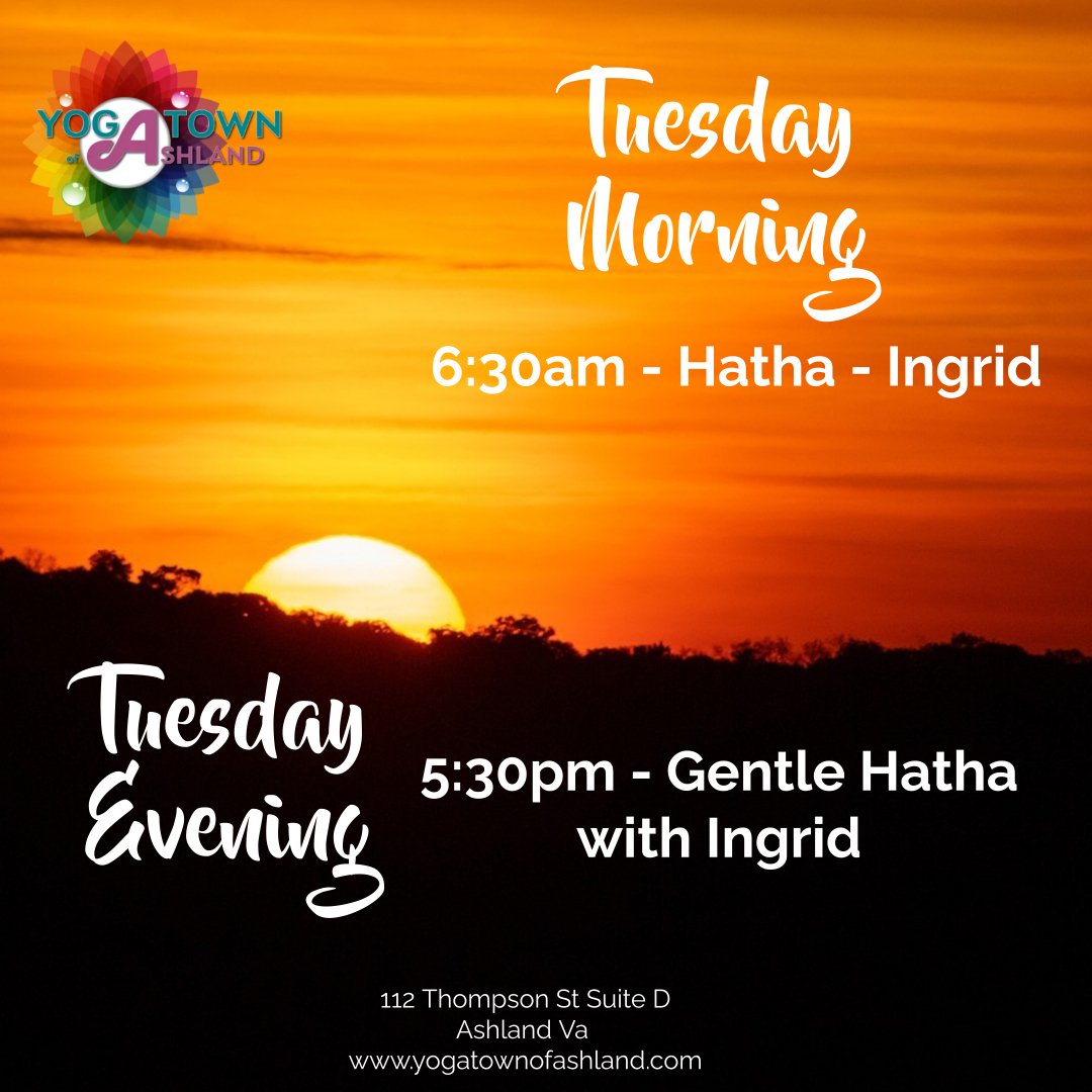 ☀️EARLY RISERS!☀️ Your Tuesday is here... we see you👀👀... up and ready to conquer the day! Join Ingrid this morning at 6:30am Hatha Yoga.🧘🏽&zwj;♂️🧘🏽&zwj;♀️❤️
If 6:30am isnt for you, no worries, join us at 5:30pm this evening for a Gentle Hatha 