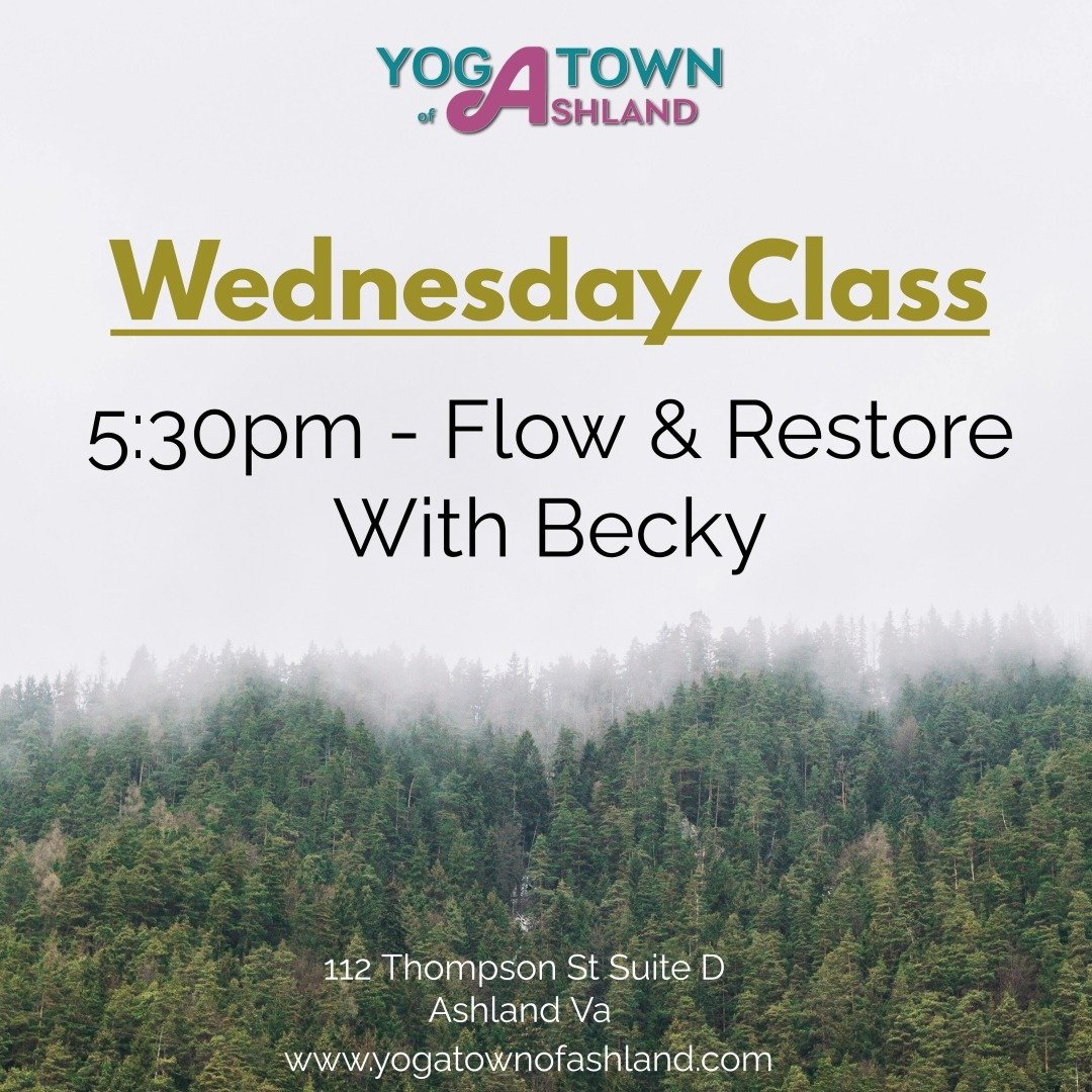 We made it to the middle of the week! Two more days till the weekend. LETS DO THIS! 🙌🏽🙌🏽🙌🏽
Come Flow &amp; Restore with us this evening at 5:30pm.
🧘🏽&zwj;♂️❤️🧘🏽&zwj;♀️
#yogatownofashland #ashlandva #hanovercountyva #smalltownlife #traintown