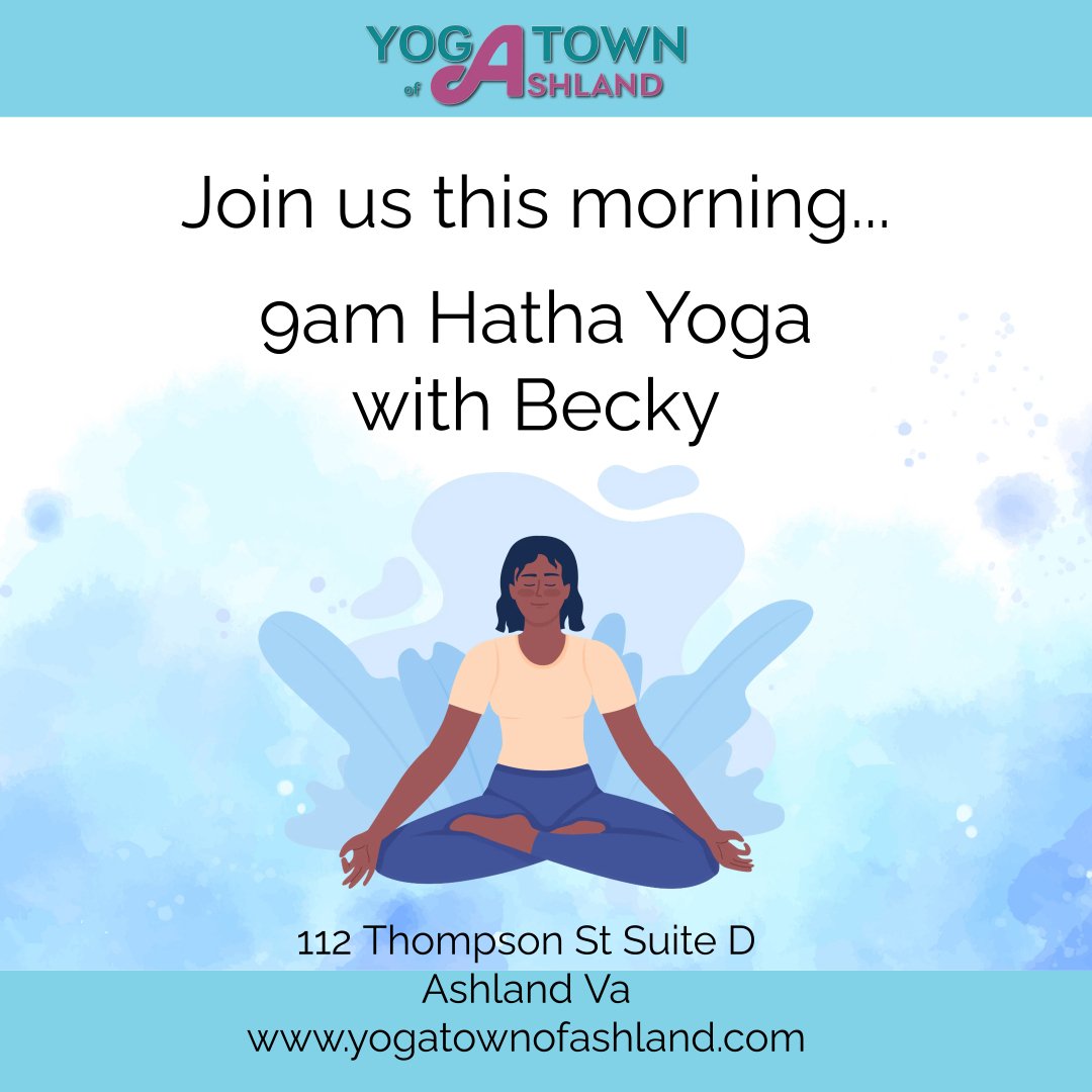 Happy Thursday! Join us for a Hatha yoga class this morning at 9am. #ashlandva #yogatownofashland #hanovercountyva #hanoverva #hatha #smalltown #traintown #yoga #morningyoga #selfcare #selflove #stressmanagement #practiceisprogress #thursdaymotivatio