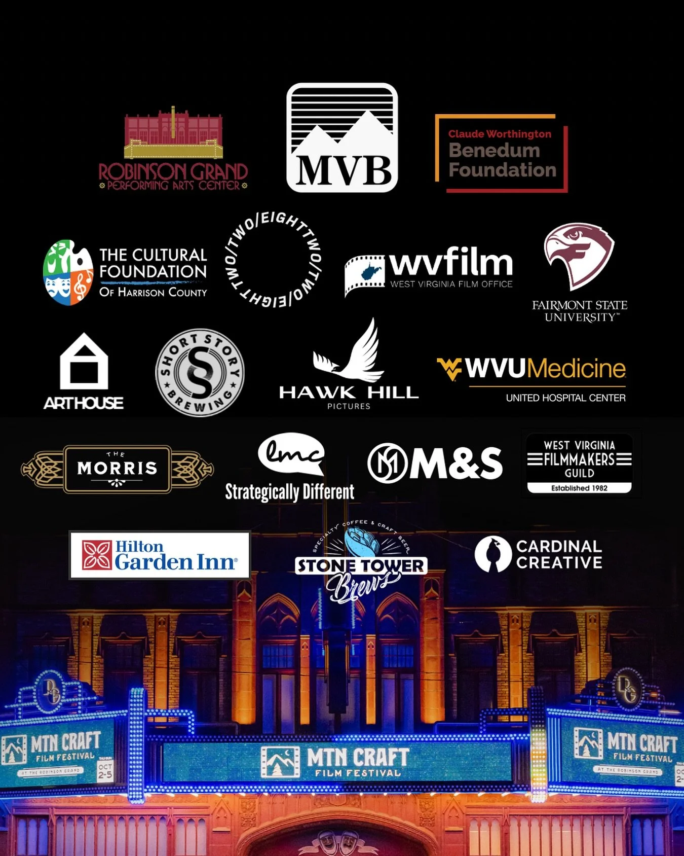 Extending a huuuuge &ldquo;thank you!&rdquo; to all the sponsors of our 2025 Mtn Craft Film Festival at the Robinson Grand! 🙌

In small towns like Clarksburg, arts events like our fest create opportunities, build connections, and amplify the underre