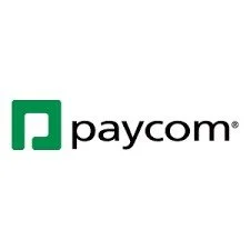 Paycom logo with a green icon and black text