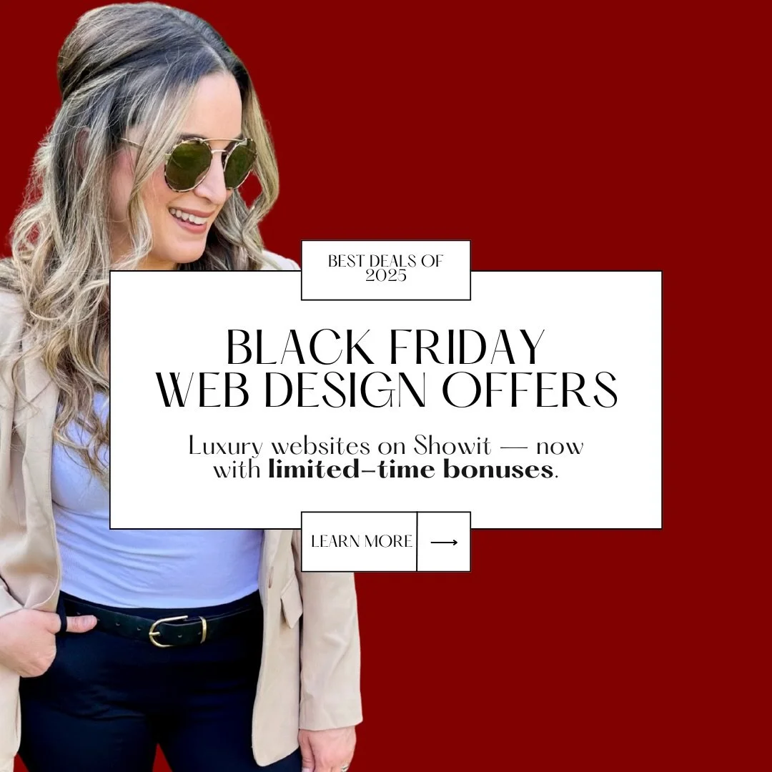Our Black Friday specials are live!&nbsp;If your business is growing but your website still feels DIY&hellip; this is your moment. 
NOW through 12/1, we&rsquo;re offering TWO Black Friday bonus options with any website package you book!

WEB OFFERS:
