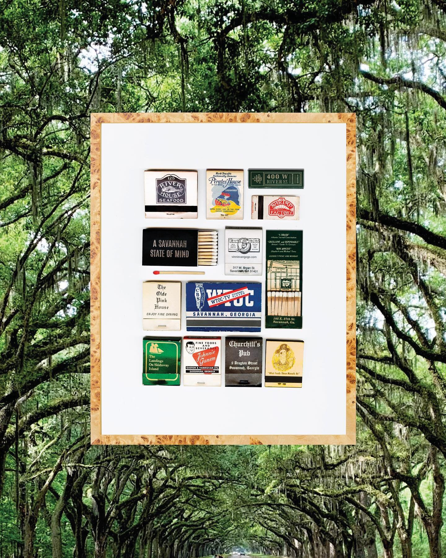 Low-Country Living!  A complete collection of vintage matchbook collages that explore Savannah, Hilton Head, and Charleston. Perfect decor for any home. Click the link in the bio to purchase your prints today! #Match #matchbook #matchbox #matchofthed