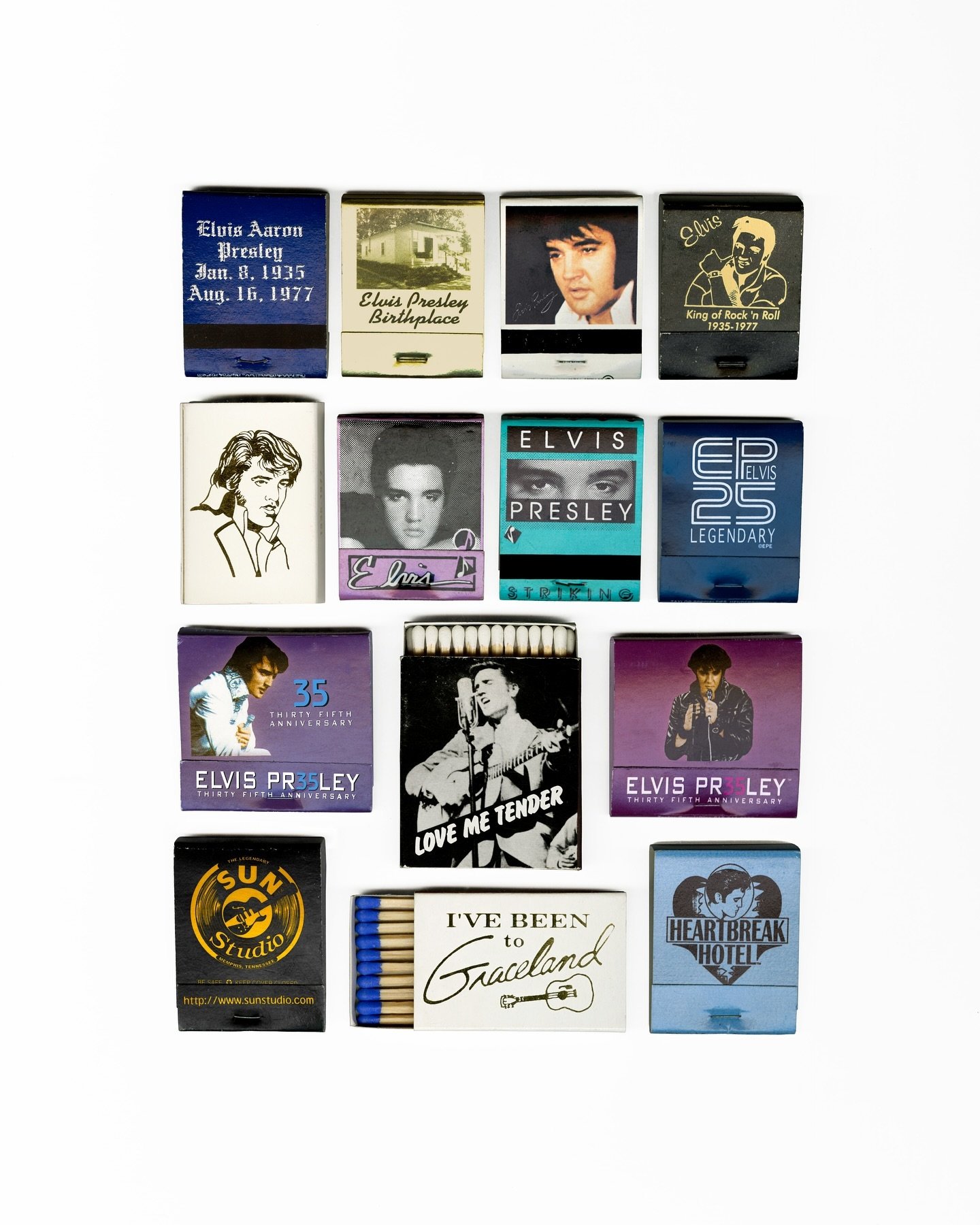 Elvis Presley - The King of Rock and Roll himself! In real genuine matchbook form! I couldn&rsquo;t believe these existed myself. Elvis is one of my absolute favorite musicians! Get yourself a piece of music history with the new Elvis collage!!! #Mat