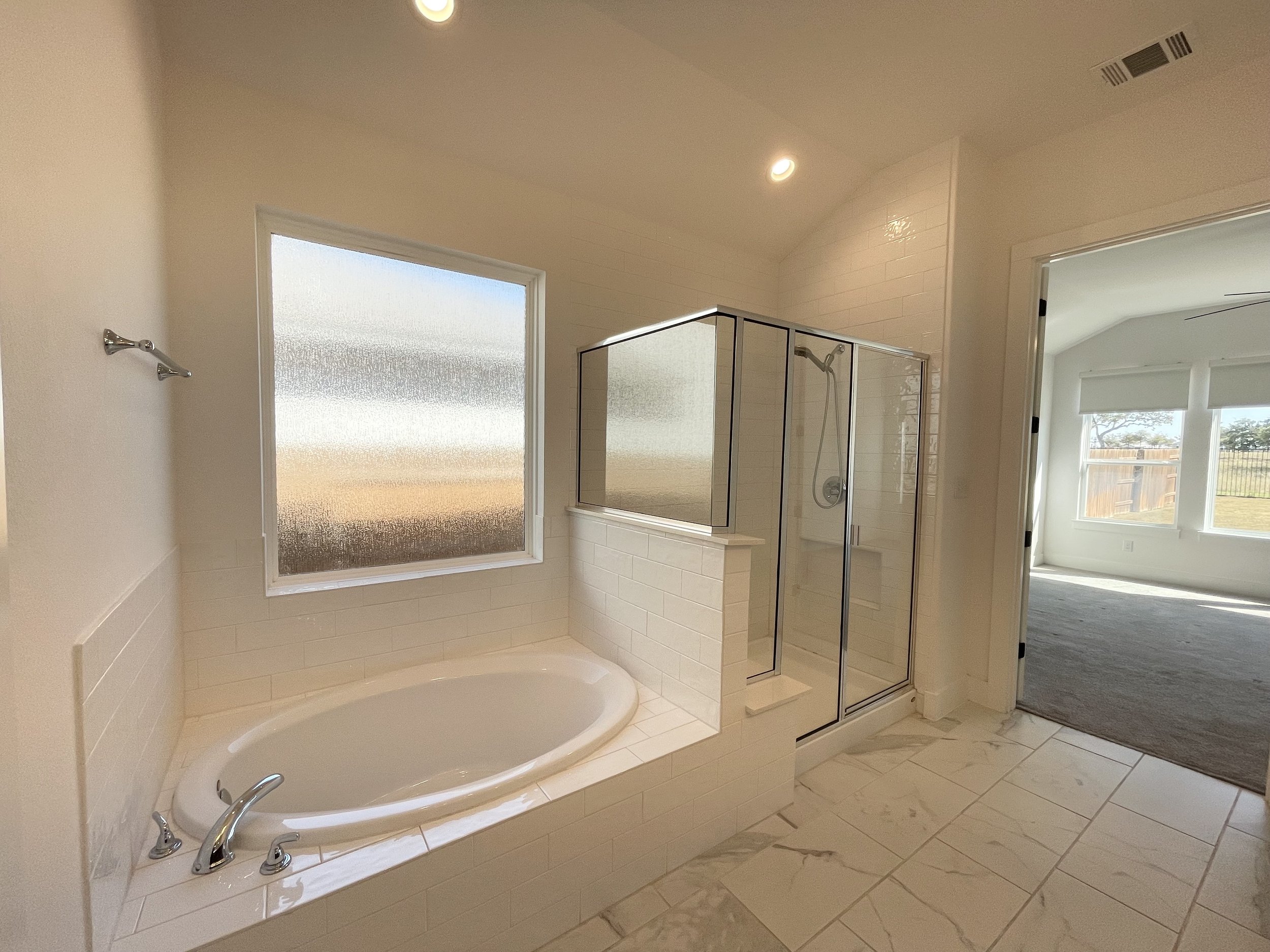Garden tub and oversized shower