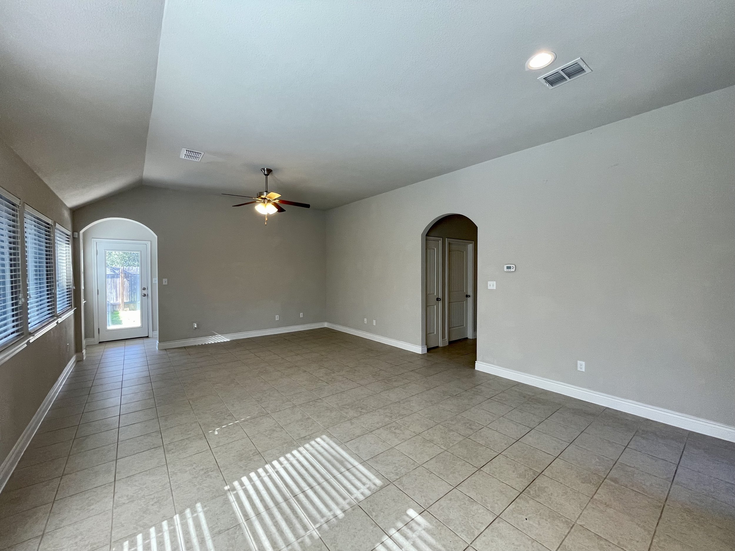 Open concept living and dining.