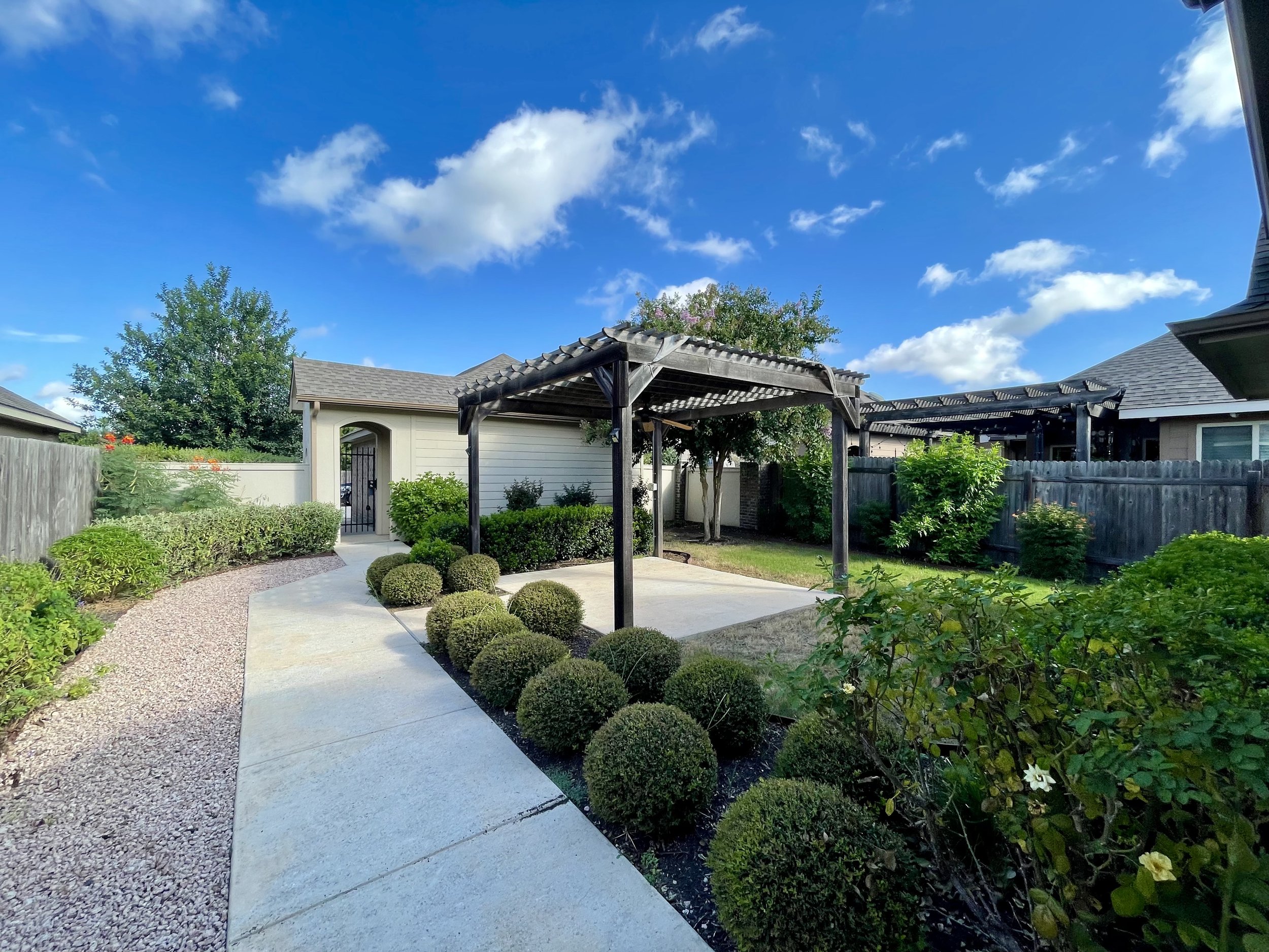 Private courtyard with beautiful landscaping