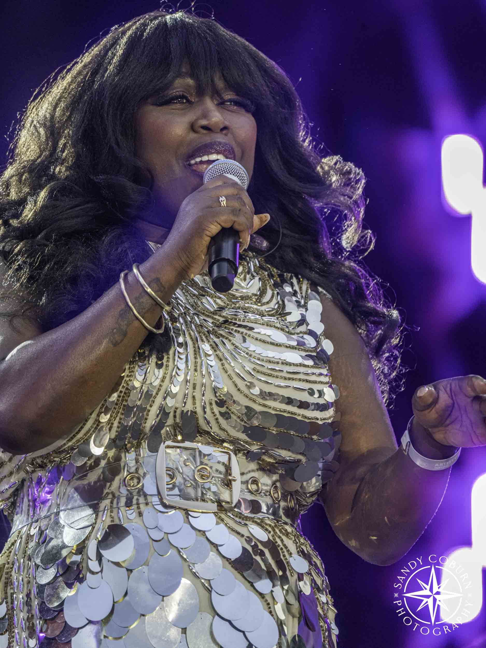 Berget Lewis, Dutch singer and television star performing
 at the WorldPride UNITY Concert