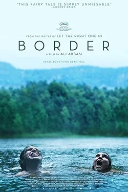 Two children submerged in water with a lush green forest in the background, the cover of the book titled 'Border' by Ali Abbas.