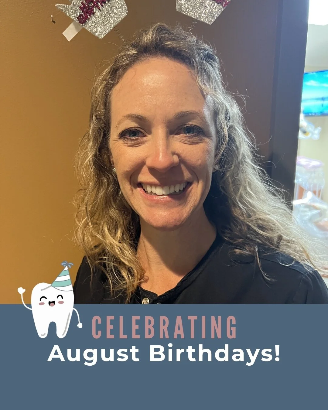 Celebrating August Birthday's Today! 🦷🎉 ⁠
⁠
Happy Birth Month to the brightest smile-maker we know - our incredible dental hygienist, Tammy! 🎂🎈 ⁠
⁠
Here's to another year of making patients smile and spreading positivity in the dental chair! Keep