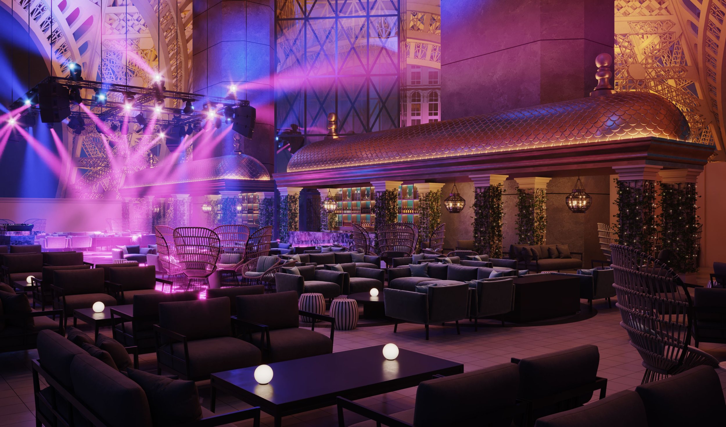 Chateau Nightclub & Gardens: Paris Las Vegas's Multilevel, Indoor