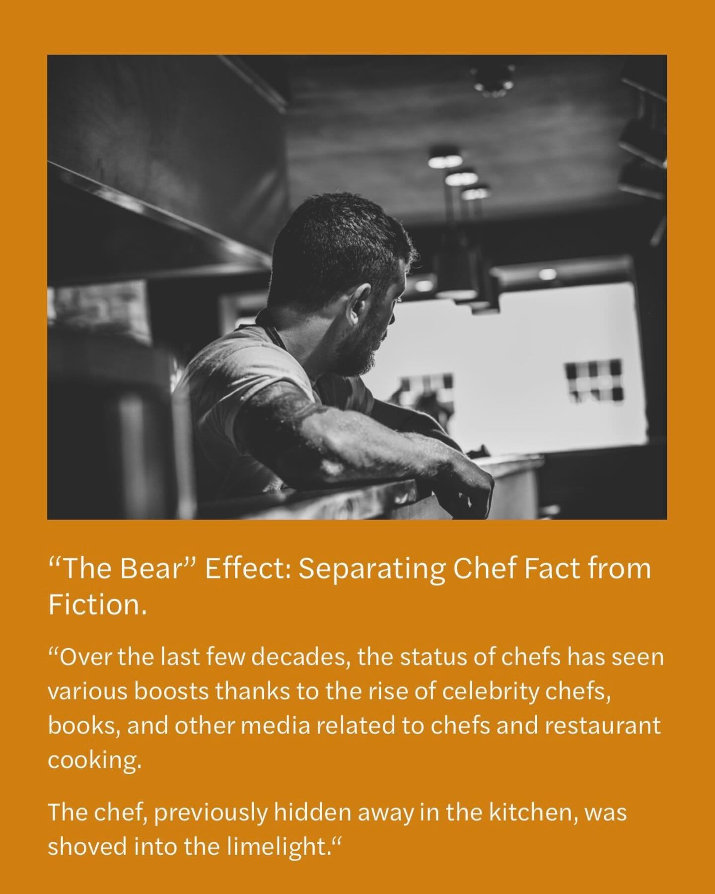 &quot;The Bear&quot; Effect: Separating Chef Fact from Fiction.

In my most recent article, I talk about cheffing as a trend and how popular media like The Bear can propel the status of chefs to new heights.

You can find this and previous articles o