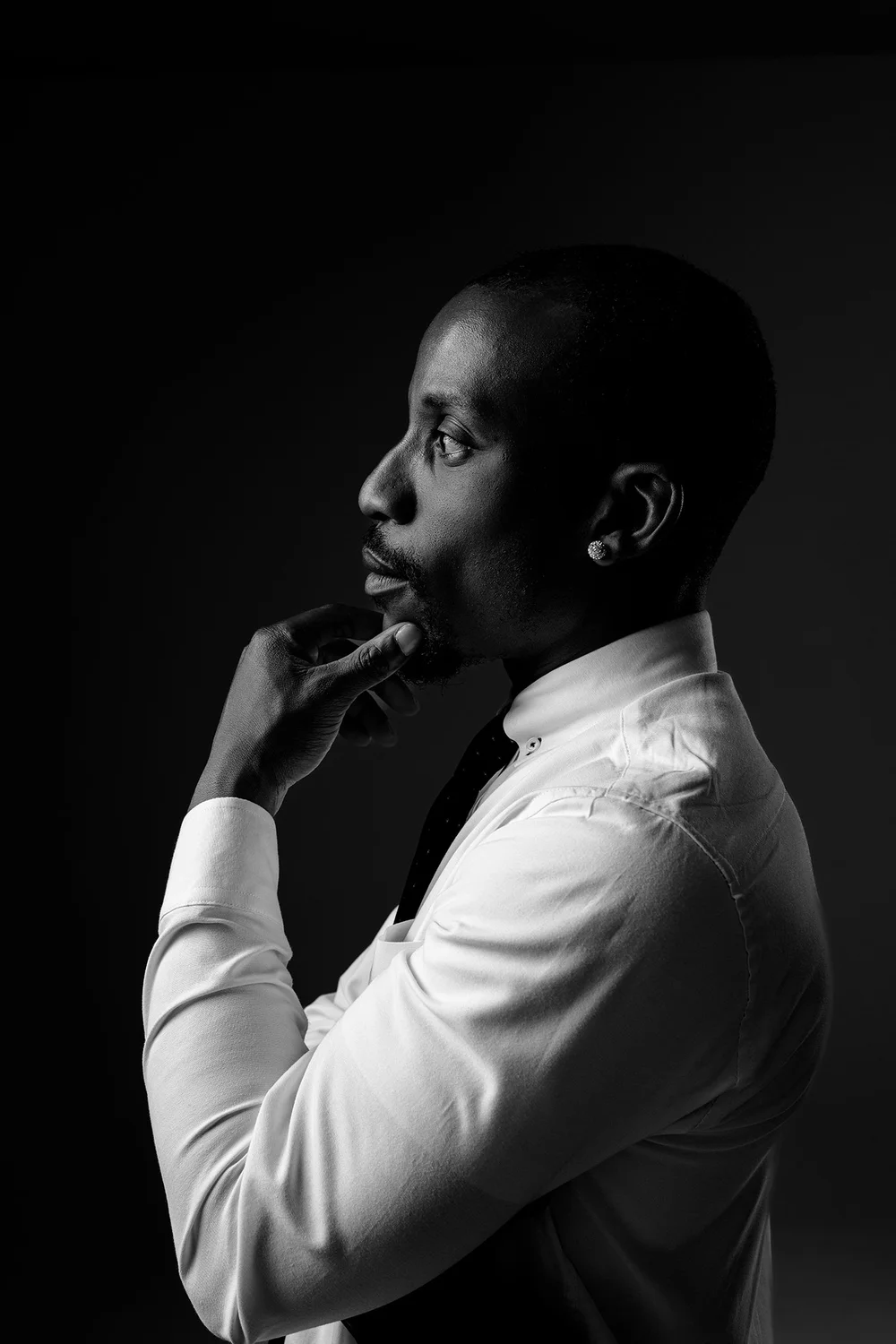 Black and white professional portrait of a man