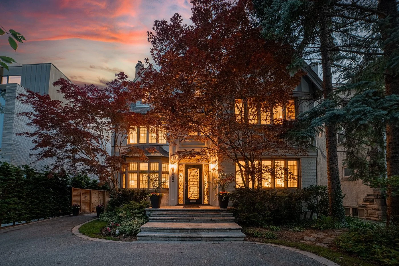 Exterior of a contemporary Toronto home photographed for a listing