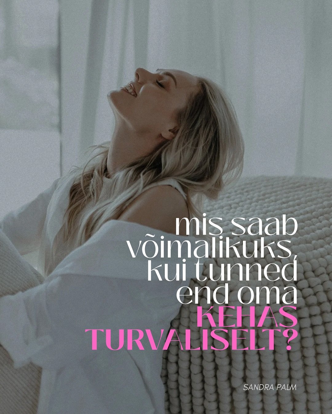 Jaga minuga, kas soovid end nii tunda?

🩵

Turvatunne kehas ei ole lihtsalt meeleseisund ega moodne m&otilde;tteviis, see on alus sellele, kuidas sa elad, seostud ja valid. See ei ole lihtsalt &ldquo;nice-to-have&rdquo; &ndash; see on vundament, mil