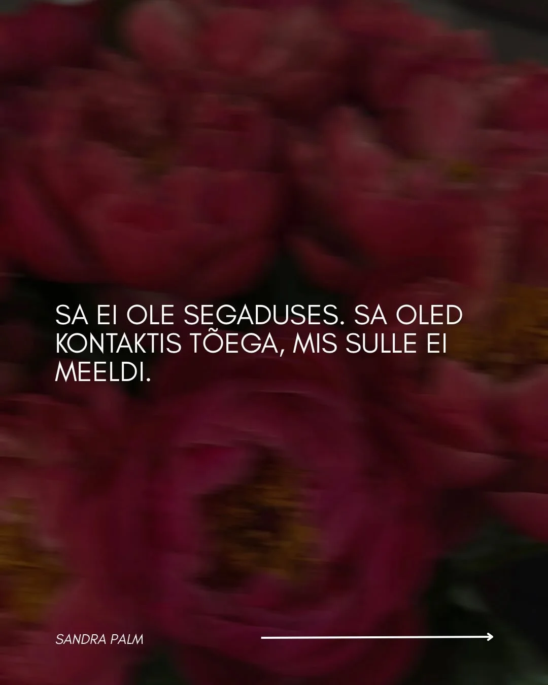 Selguse ja teadmise vundament on iseendasse h&auml;&auml;lestumine. S&uuml;gav ja vankumatu kontakt iseendaga.

Teekond &ldquo;H&auml;&auml;lestu iseendasse&rdquo; ootab sind. Lingi vajaliku infoga leiad minu profiililt.

🌸