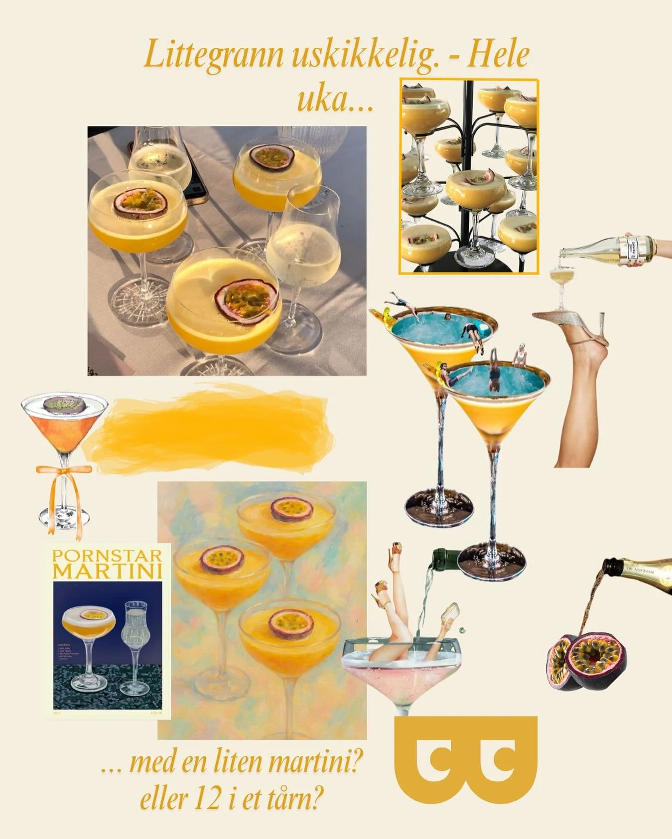 ble du fristet? enda godt du kan f&aring; en frisk, digg, s&oslash;t og sm&aring;frekk pornstar martini hos oss i kveld fra 19-00 og 19-02 fre &amp; l&oslash;r🍸 (eller 12 i et t&aring;rn😉) 
gjengen p&aring; b&aring;de gulvet og i baren gleder seg t