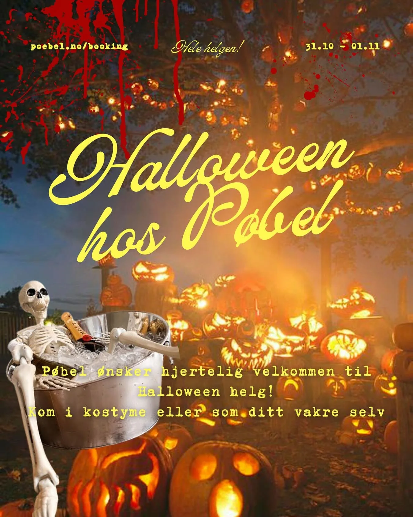 Halloween p&aring; P&oslash;bel!🧟 Vi &oslash;nsker hjertelig velkommen til Halloween helg hos oss i Nordre Gate 24!🎃 Kom som du er med eller uten kostyme (men gjerne med😮&zwj;💨). Det blir b&aring;de fredag 31. og l&oslash;rdag 01. og vi gleder os